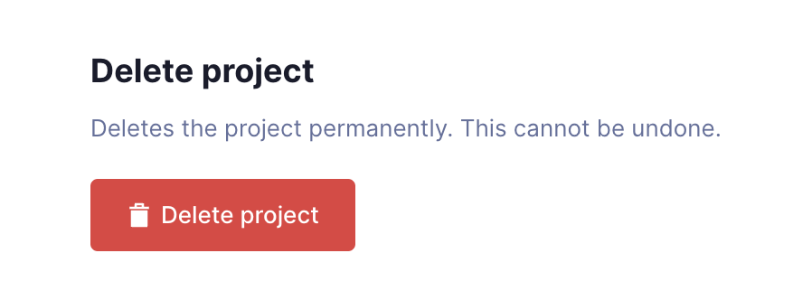 Delete your project